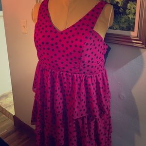 Pink polka dot ruffle dress! Size 22 Torrid