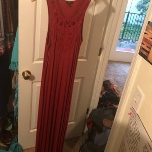 Red maxi dress