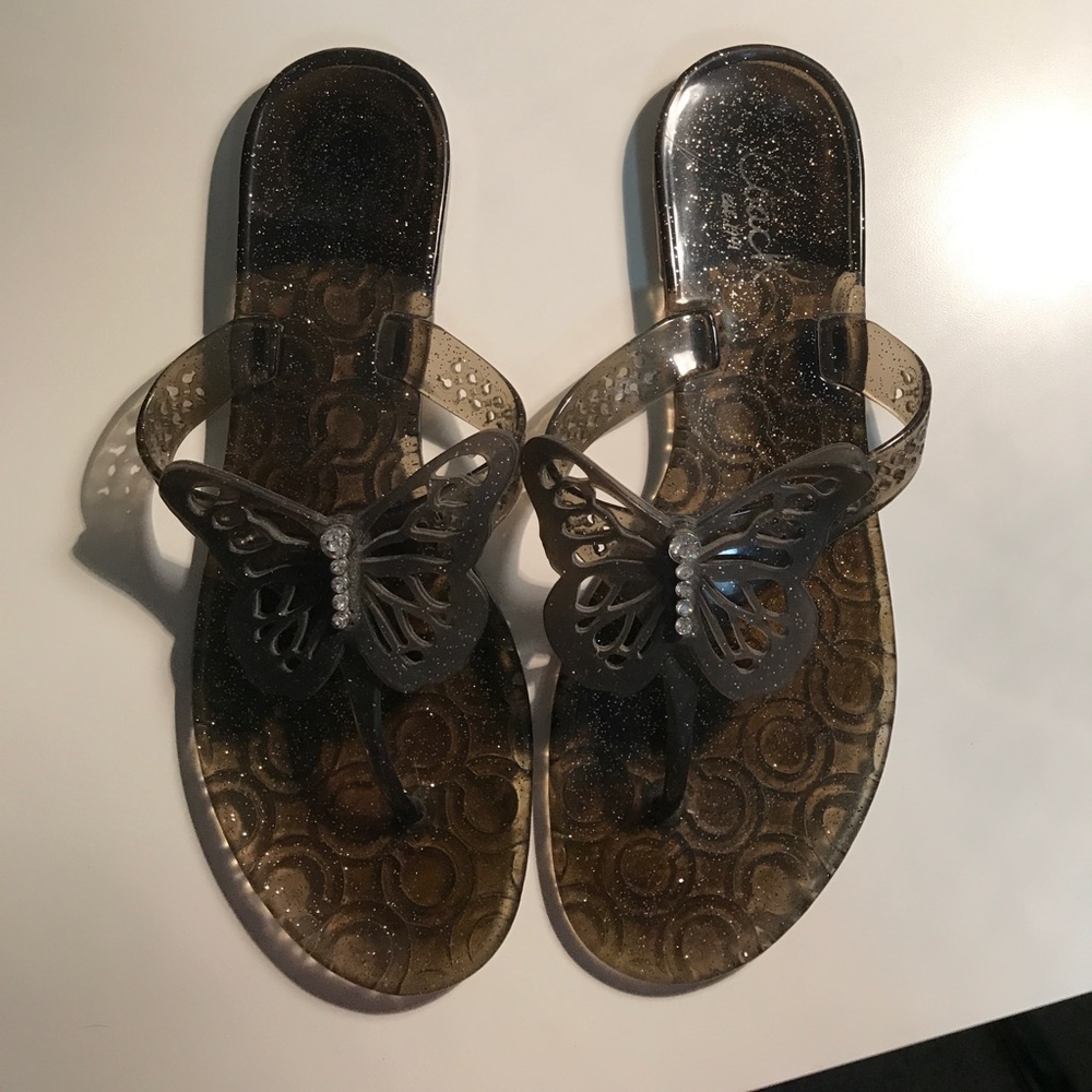 Coach jelly flip flops