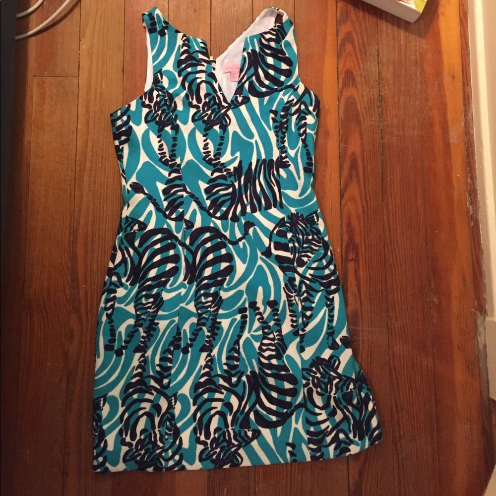 Lilly Pulitzer zebra/teal dress