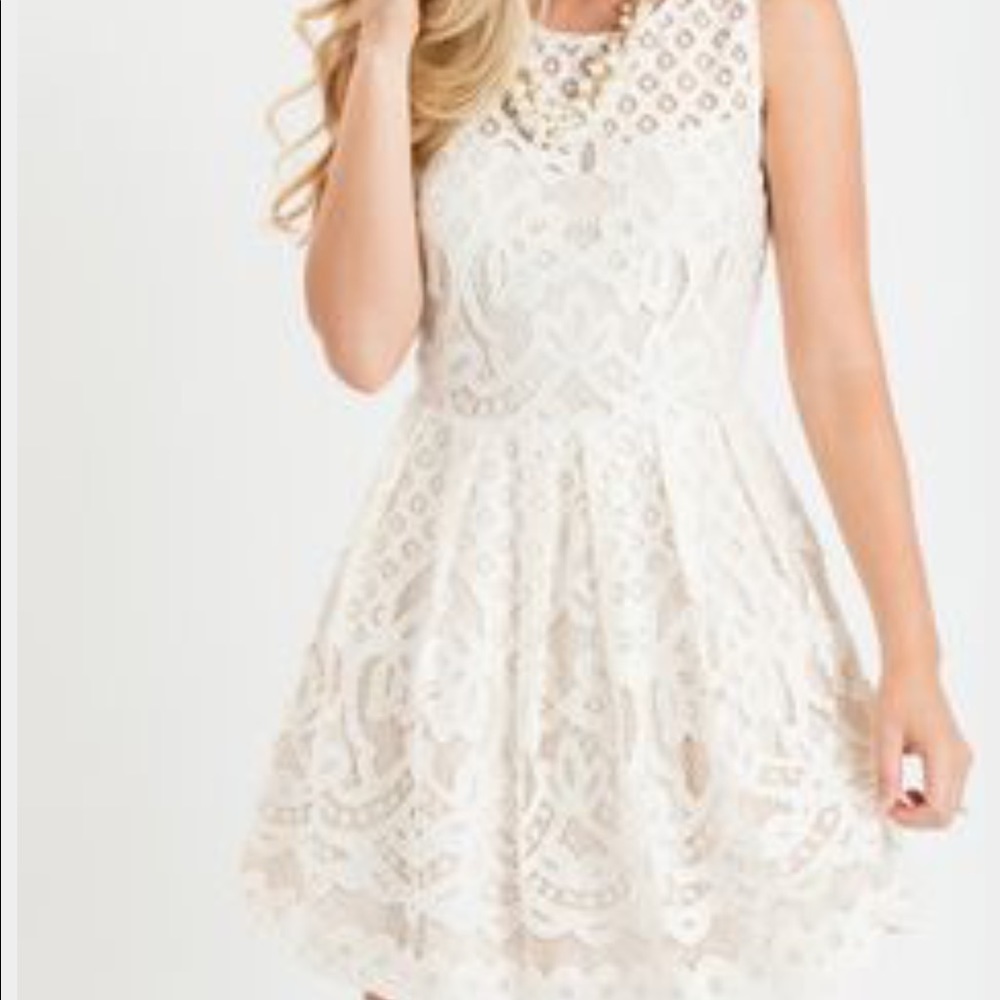 Cream Lace Dress