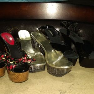 3 pair bundle "dancing" heels