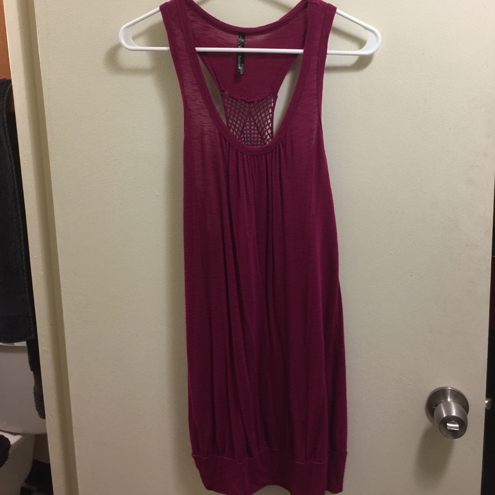 Crocheted back tank top