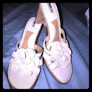 Born's flower wedge sandals! Worn once size 10!