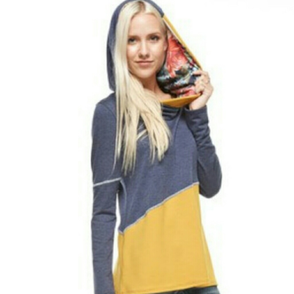 SOLD OUT • Floral Color Block Hoodie - Picture 4 of 4