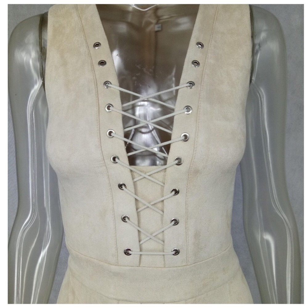 ‼️PRICE FIRM LAST CALL Microfiber Lace Up Dress - Picture 6 of 6