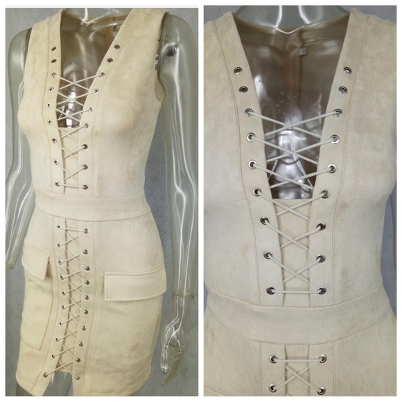 ‼️PRICE FIRM LAST CALL Microfiber Lace Up Dress - Picture 4 of 6