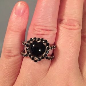 Ring with black heart