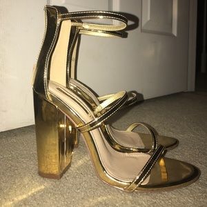 Gold Strappy heels
