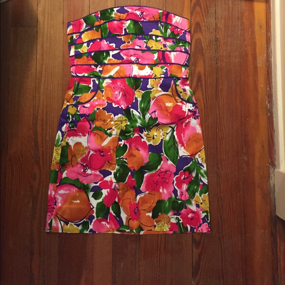 Strapless floral dress