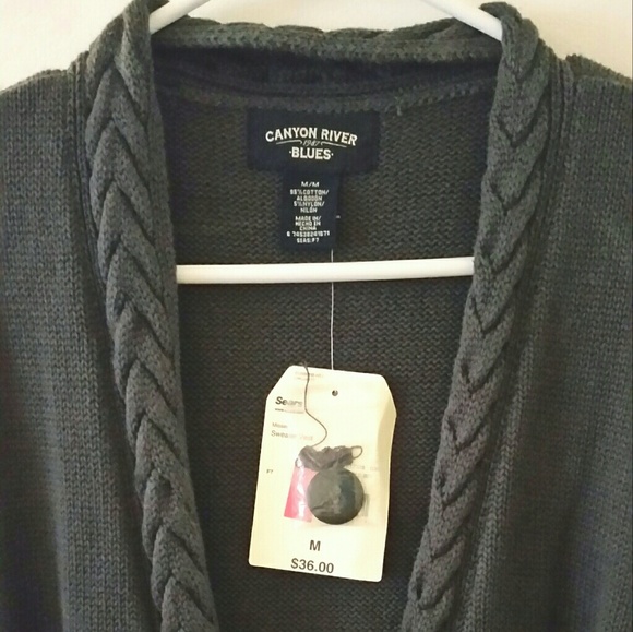 Canyon River Blues gray Knit cable sweater jacket vast rope women’s m medium - Picture 7 of 8