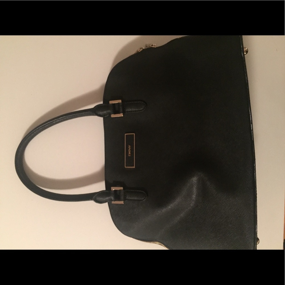 DKNY black structured handbag