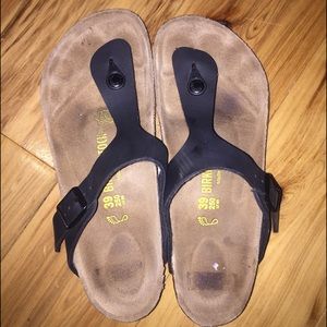 Birkenstock Black Gizeh Sandals Authentic