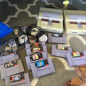 Super Nintendo snes two consoles n games or single