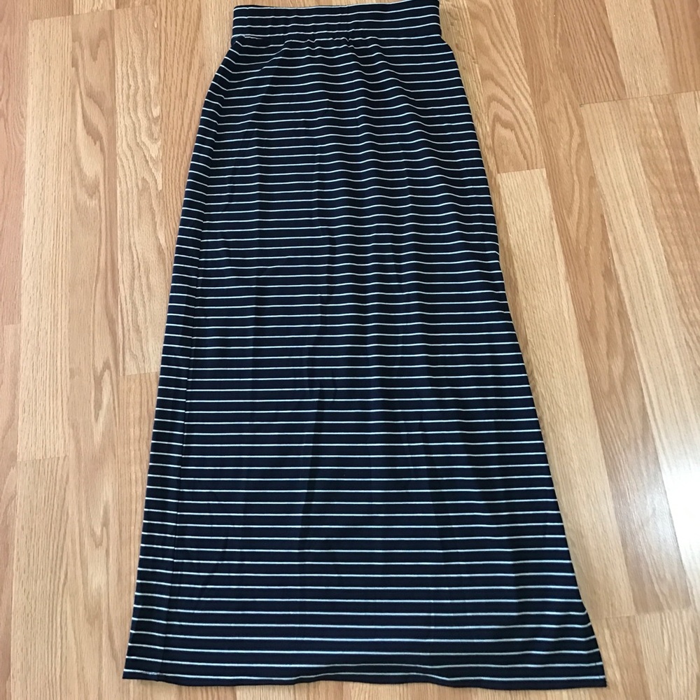 J Crew Striped Maxi Skirt with Slit Size XXSP