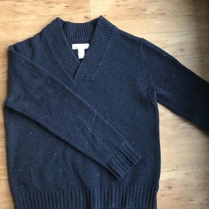 Men's Speckled Blue Shawl Collar Sweater - XL