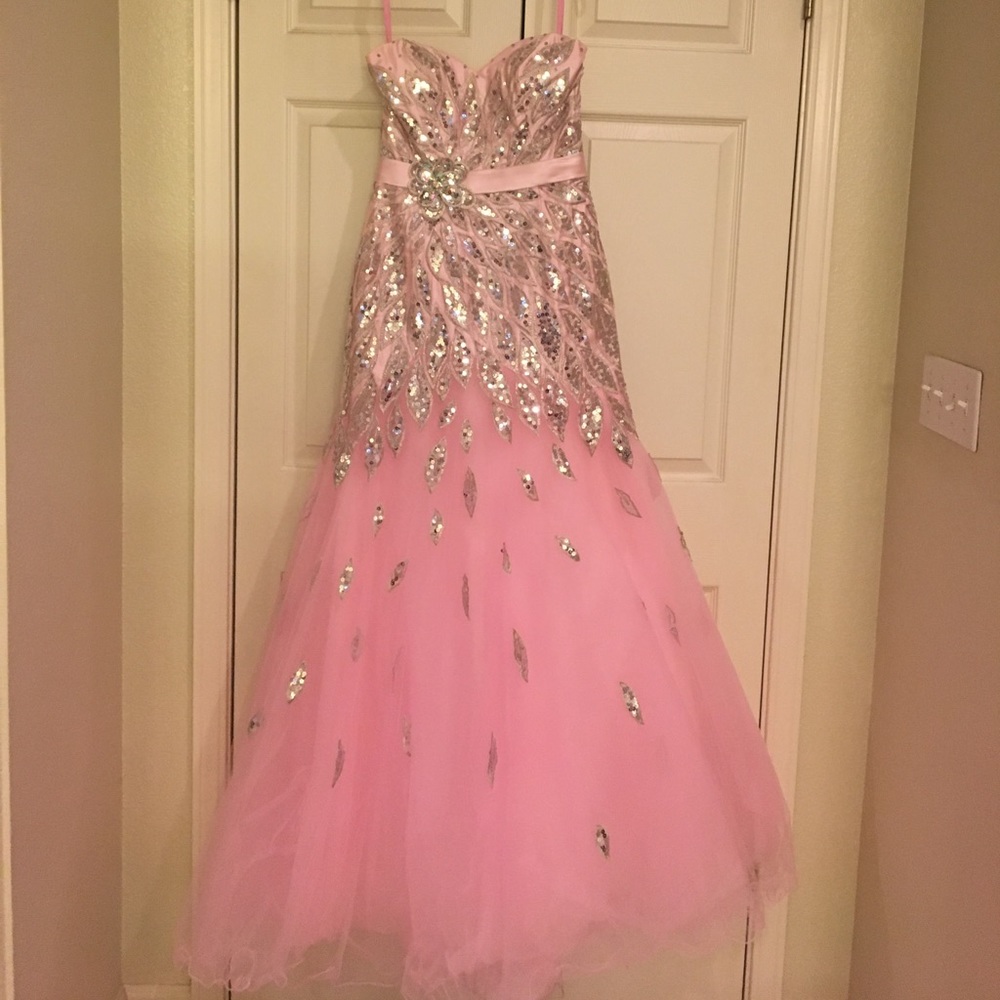 Pink prom gown by Blush Alexia Designs.