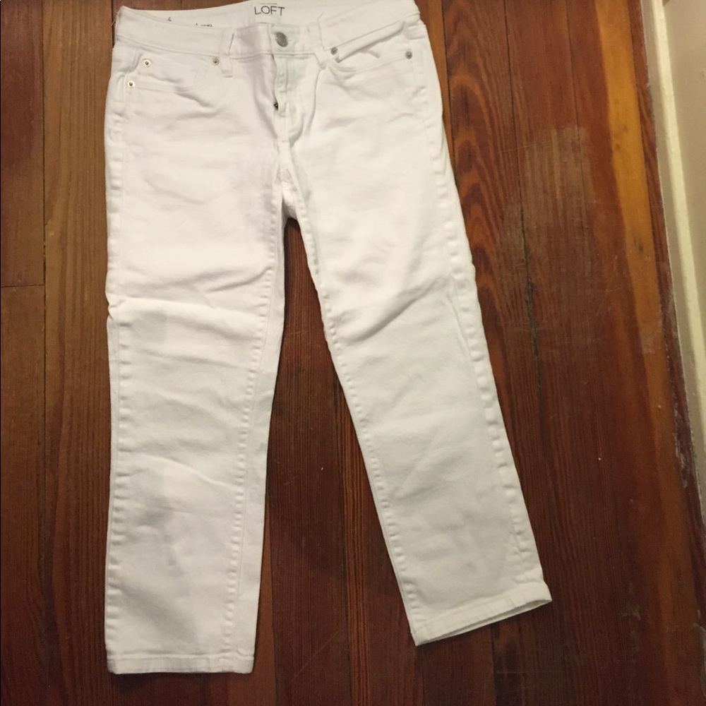 LOFT original white crop jean