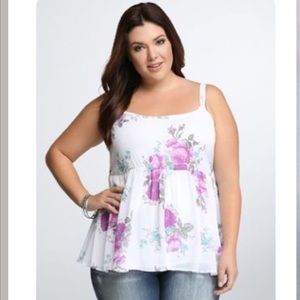 Floral Chiffon Babydoll Top