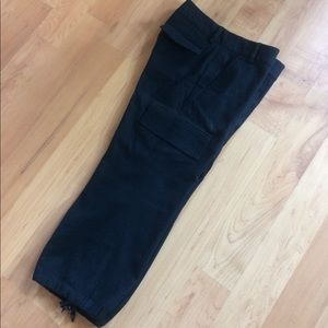 Ankle cropped wool suiting trousers