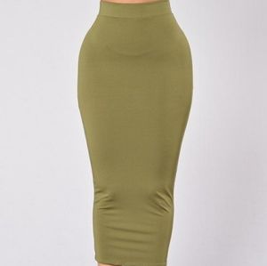 Fashion Nova Olive Oil Skirt