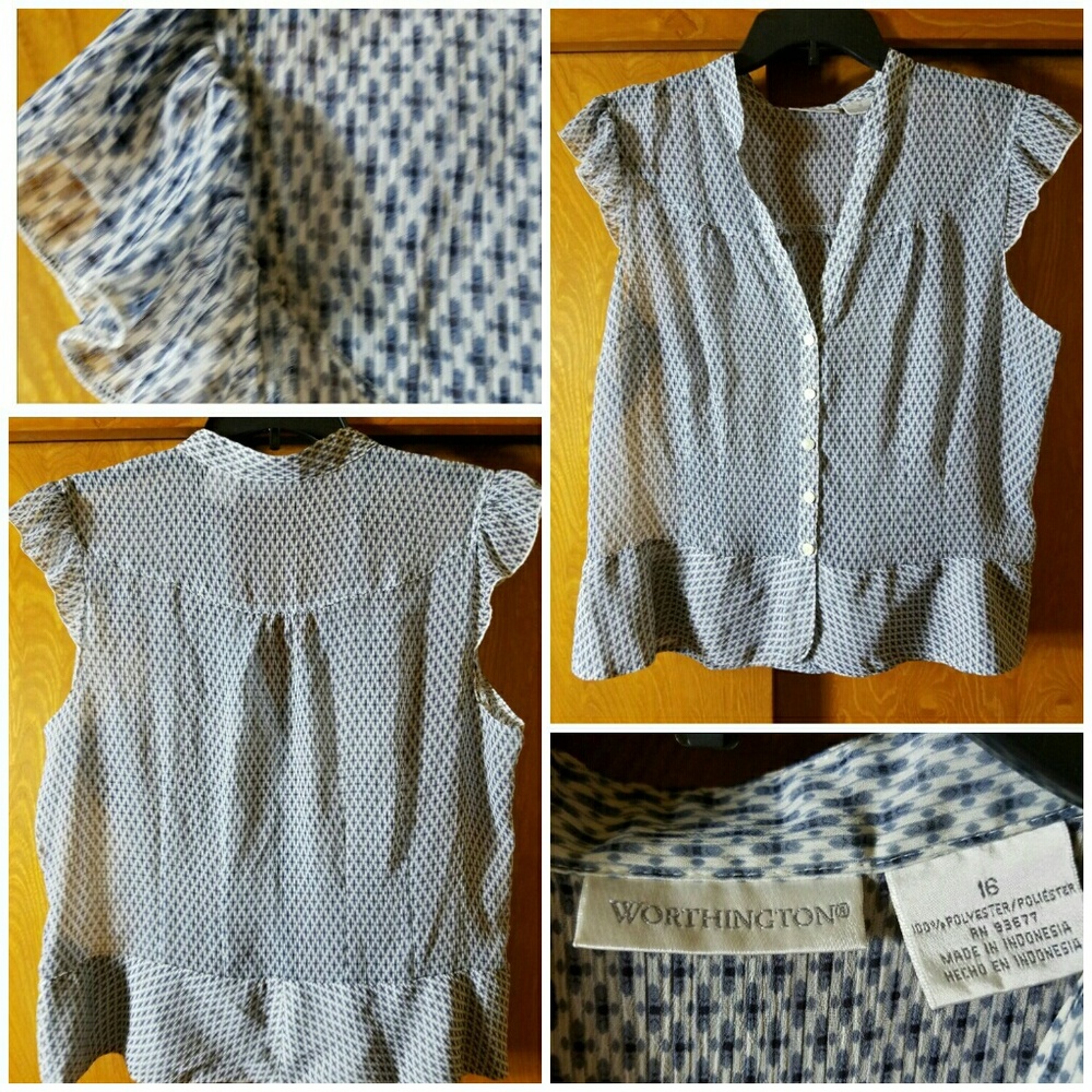 Worthington Sheer Blouse Size 16