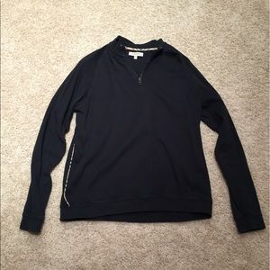 Men's Burberry 1/4 Zip Pullover Black XL