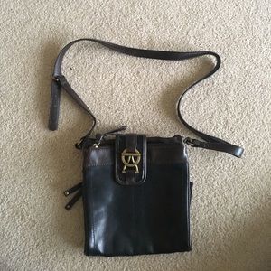 Tignanello black and dark brown leather bag