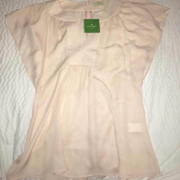 Kate Spade New York Silk Flutter Sleeve Top - Picture 2 of 8
