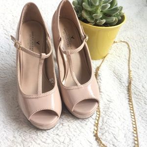 Never been worn - Nude patent t-strap heels