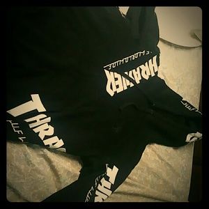 Huf ? Thrasher TDS Allover black hoodie