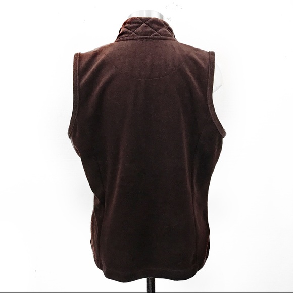 Charter club brown velour quilted vest - Picture 3 of 4