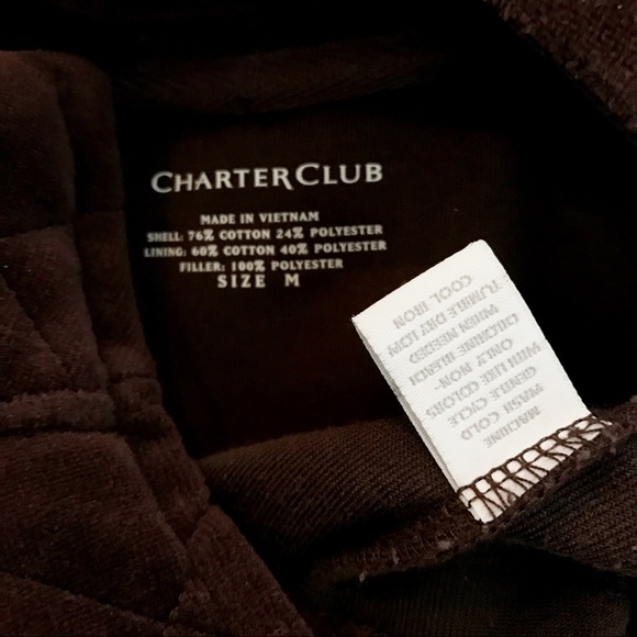 Charter club brown velour quilted vest - Picture 4 of 4
