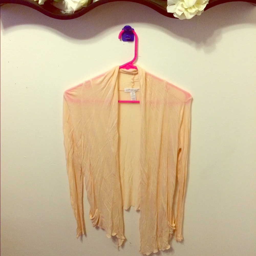 Peach thin long sleeved cover up