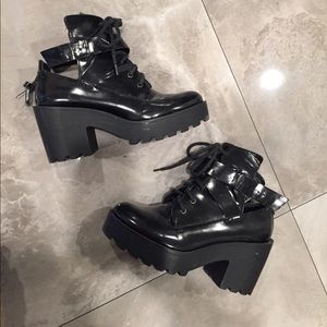 Nasty Gal Black Leather Boots
