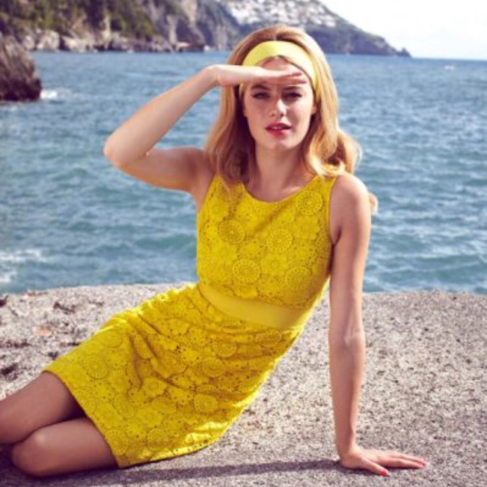 NWT Yellow Boden Lace Crochet Dress size 8