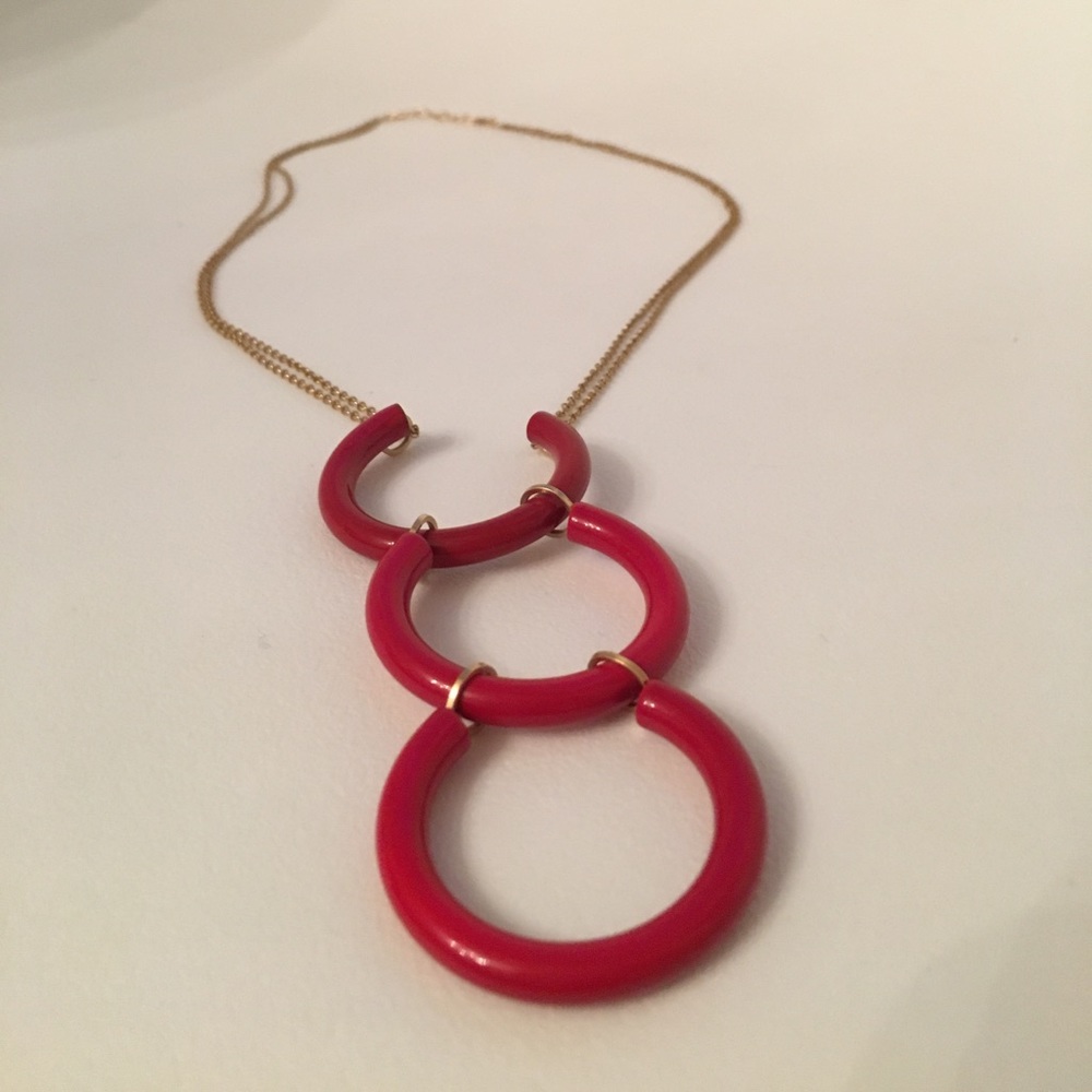 Red statement necklace