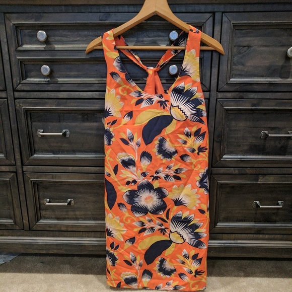 J. Crew twist back hibiscus Silk dress NWT - Picture 2 of 6