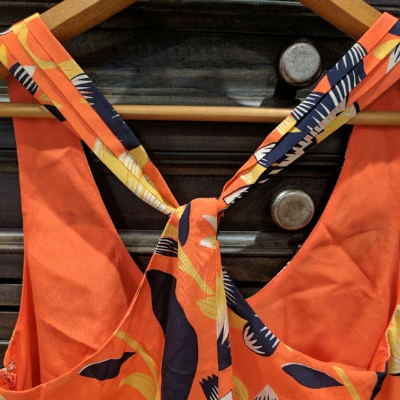 J. Crew twist back hibiscus Silk dress NWT - Picture 4 of 6