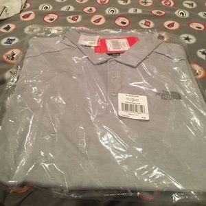 Grey North Face collar shirt