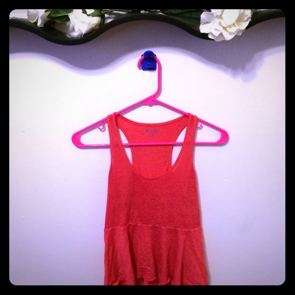 Deep Peach/Coral empire waist tank top