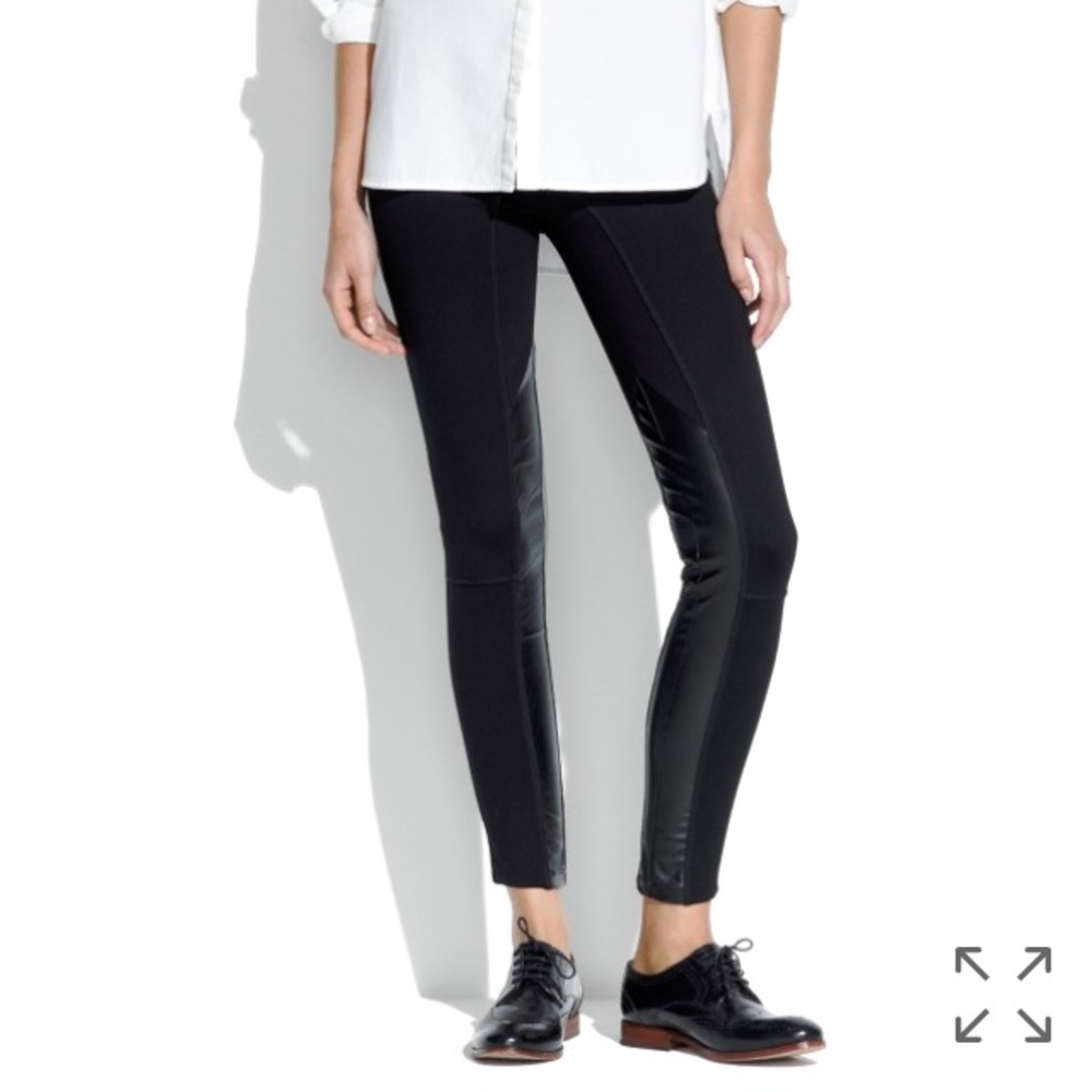 Leather Panel Ponte Pants