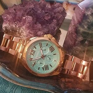Fossil Cecile Turquoise and Rose Gold Watch