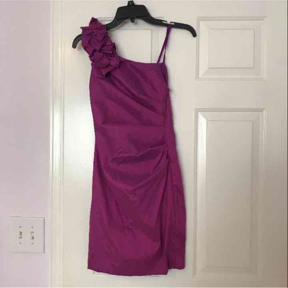 Macys metallic purple dress
