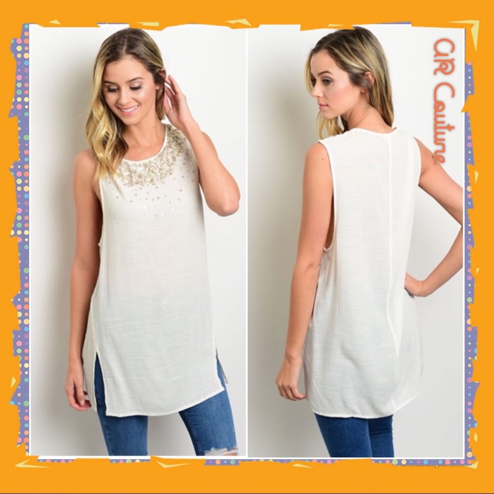 Cream Sequin Tunic