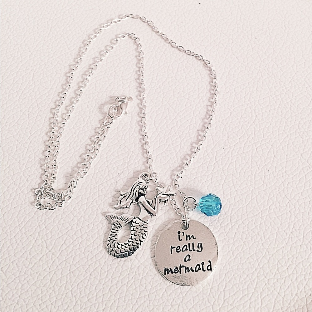 ♦️ Aquatic necklace I'm Really A Mermaid beach - Picture 2 of 2