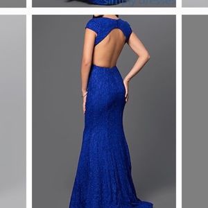 Open-back Blue Prom Dress!