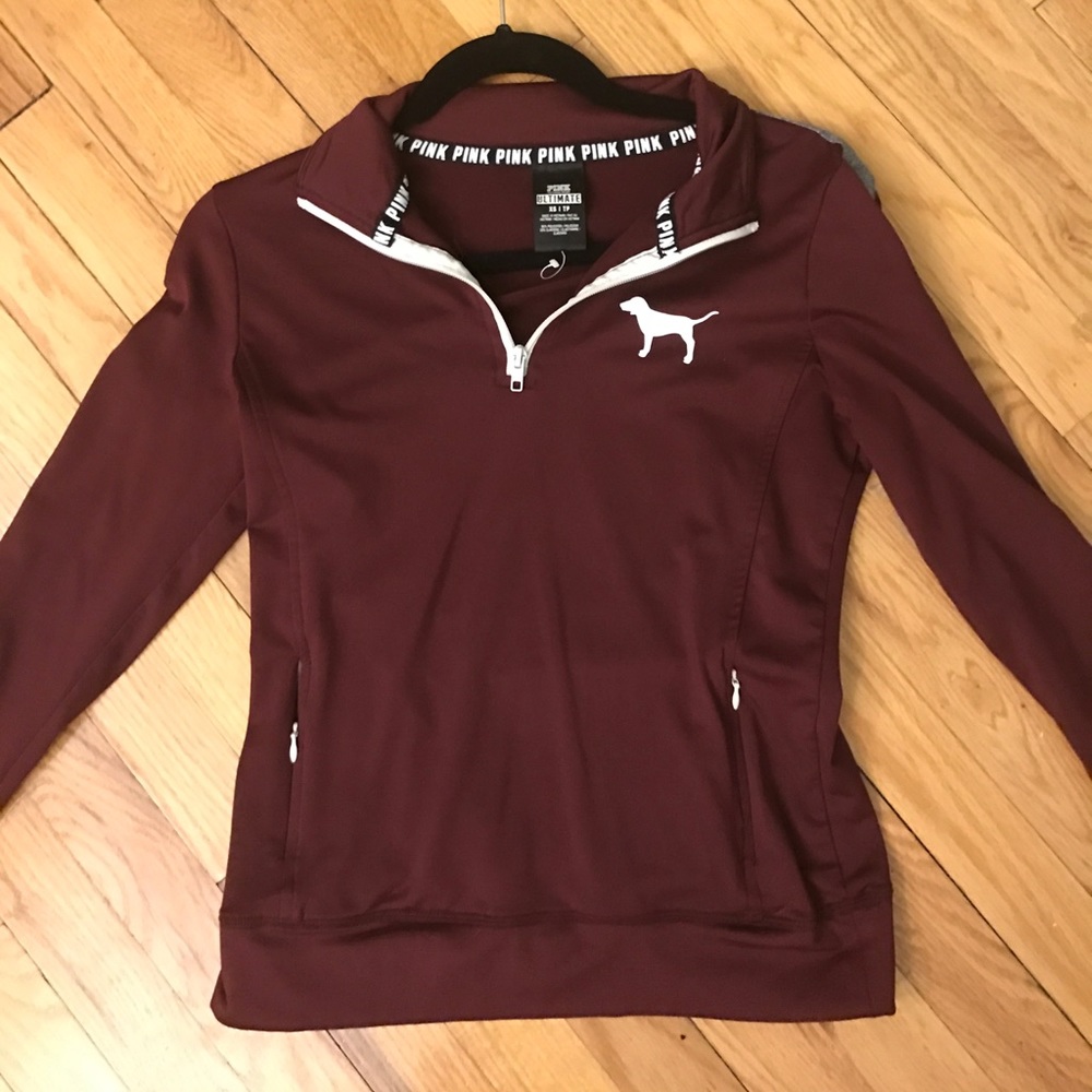 PINK maroon quarter zip