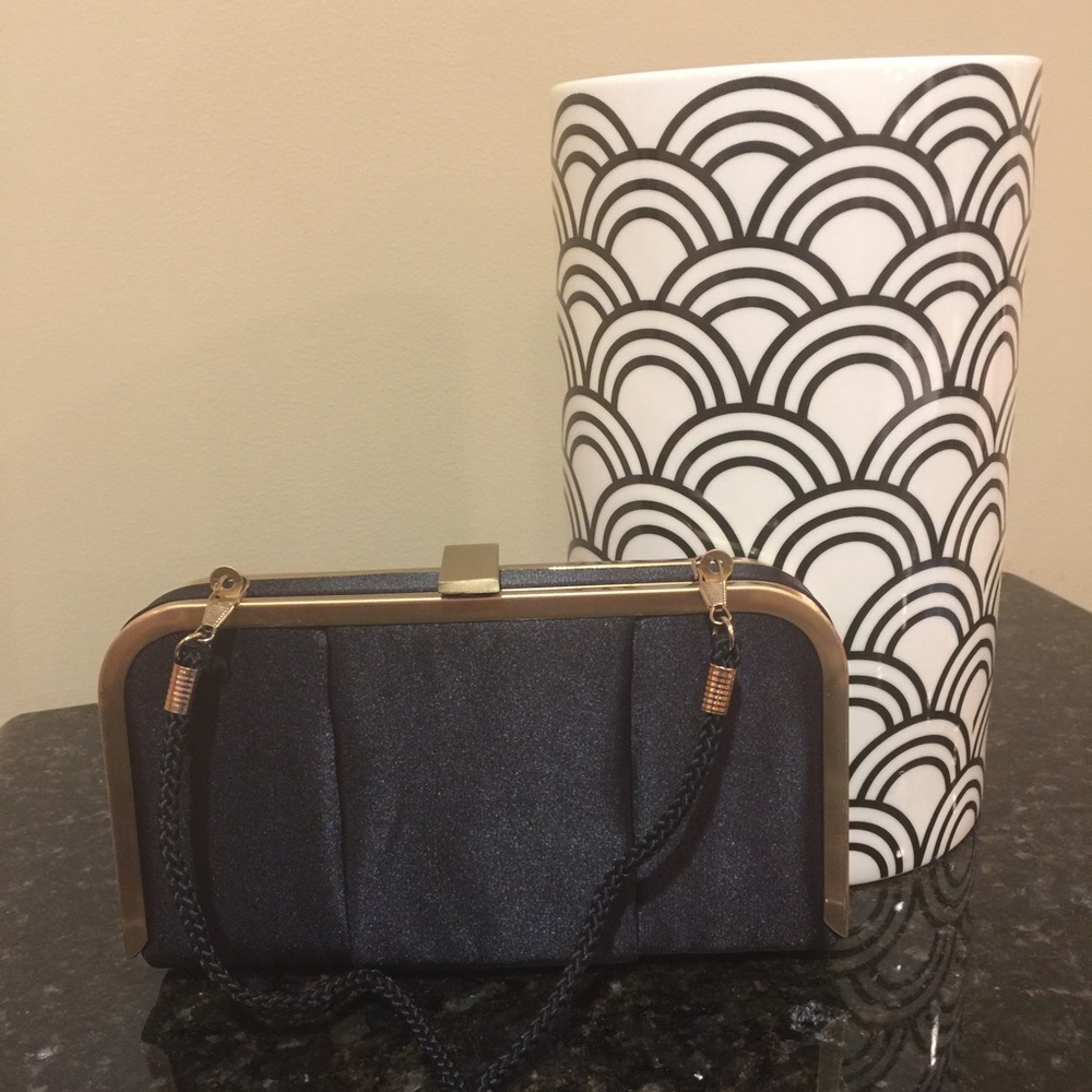 LULU TOWNSEND BLACK SATIN CLUTCH