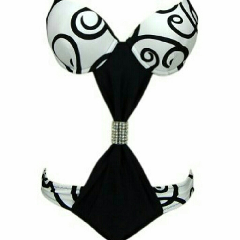 NWT Sexy Black & White  Mono-Kini